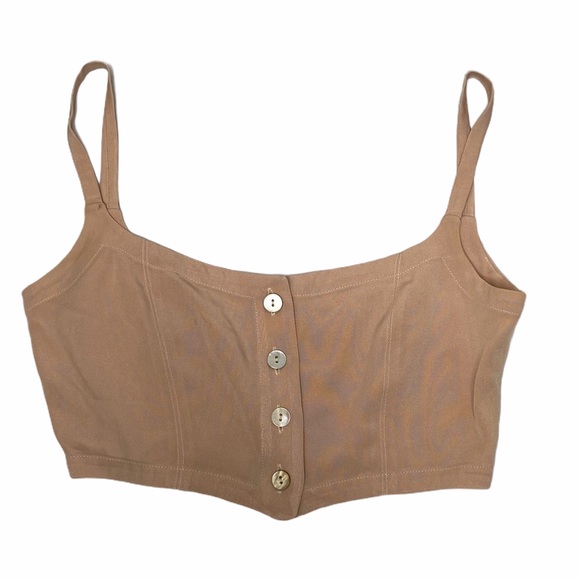 beige bralette crop top